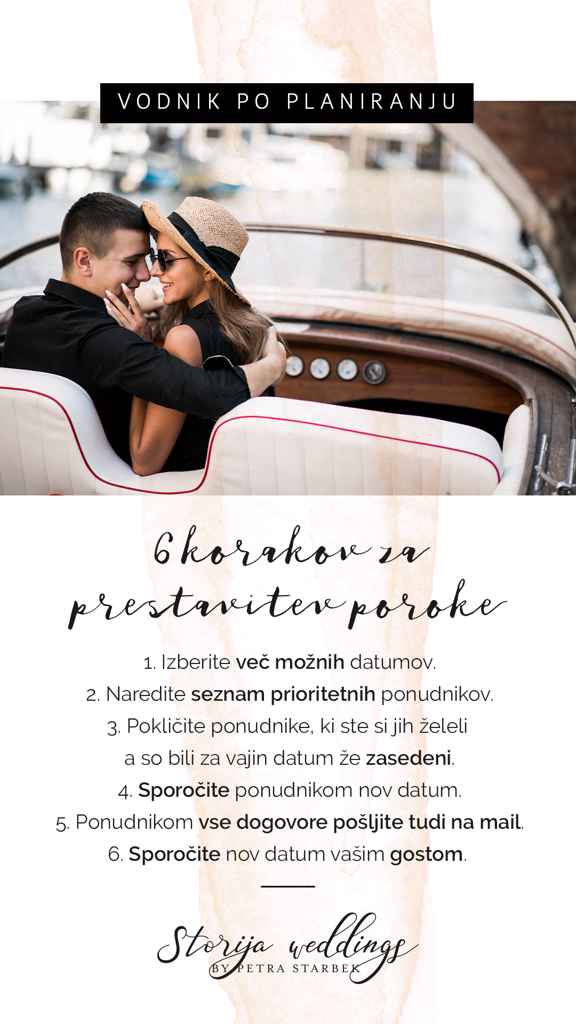 6 korakov kako prestaviti poroko med epidemijo. Vodnik, ki vas enostavno vodi, če želite prestaviti poroko v času korona virusa. Foto: Storija weddings