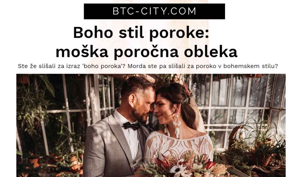 Petra Starbek iz poročne agencije Storija weddings govori o Boho stilu poroke: moška poročna obleka narejena po meri