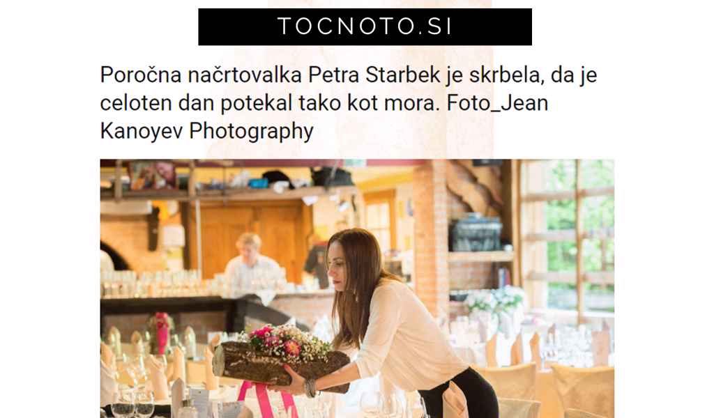 Poročna načrtovalka Petra Starbek skrbi, da celoten poročni dan poteka tako kot mora