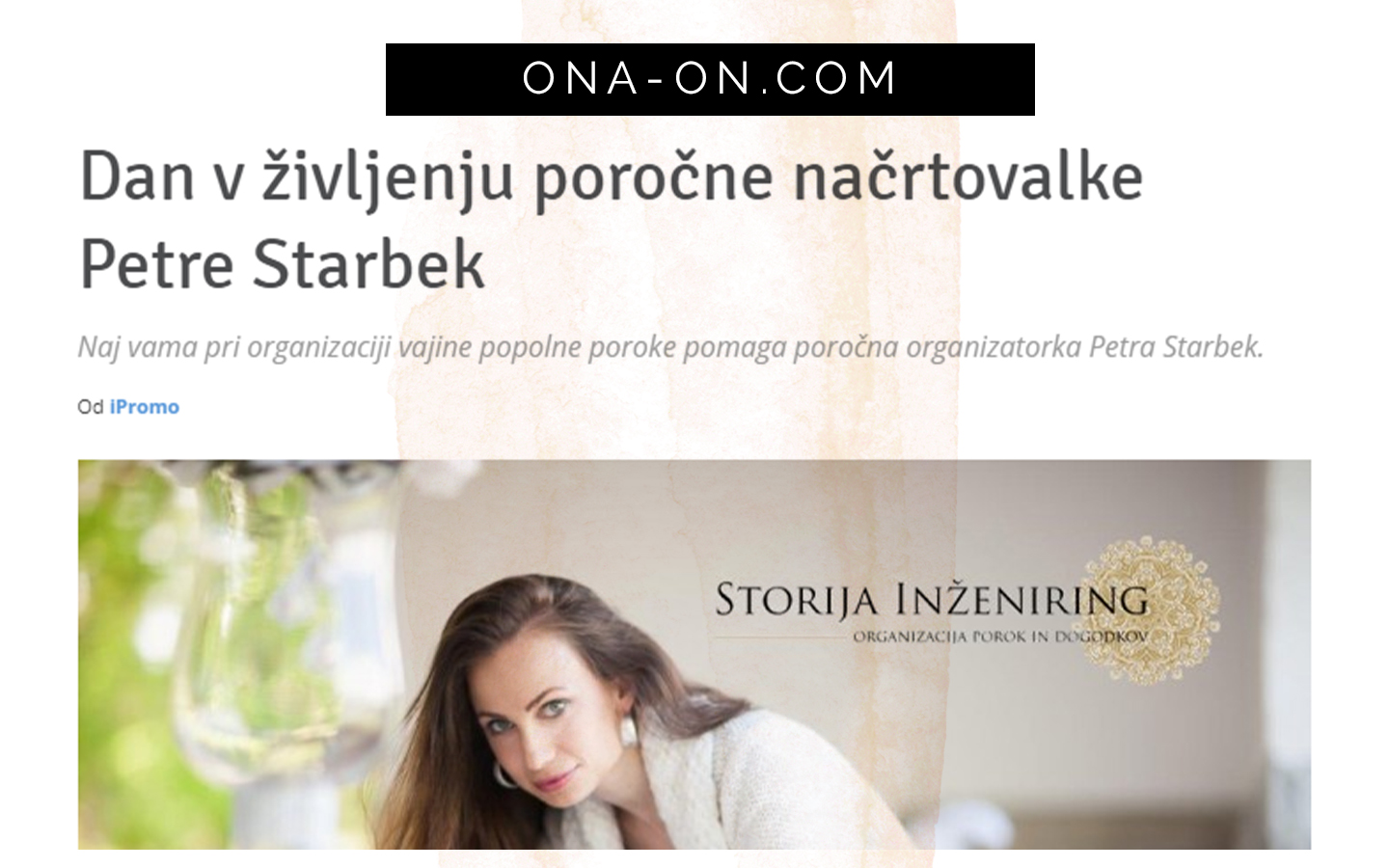 Dan v življenju načrtovalke porok Petre Starbek iz poročne agencije Storija weddings