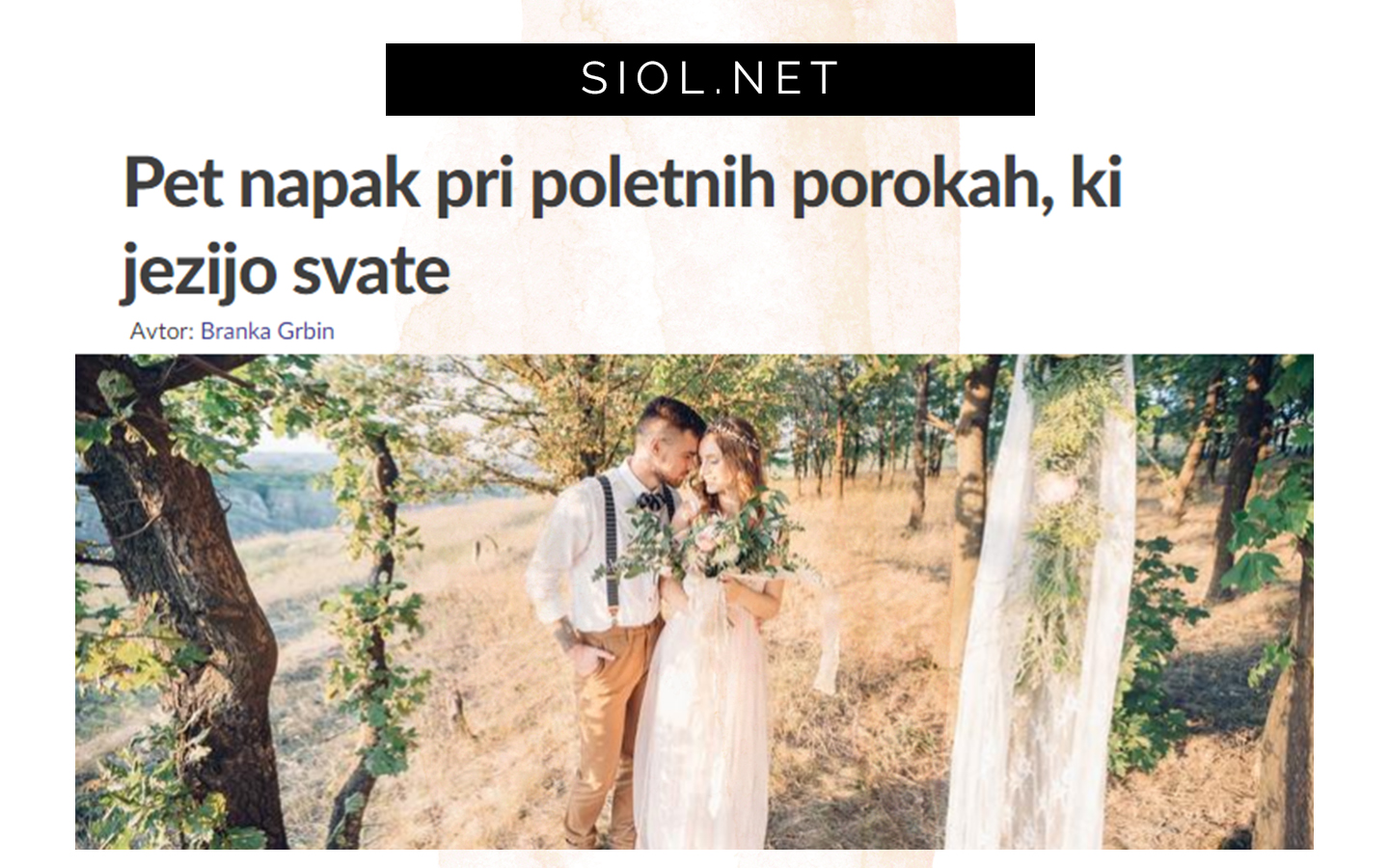 Petra Starbek iz poročne agencije Storija weddings spregovori o tem, kaj vse se lahko zgodi na poletnih porokah