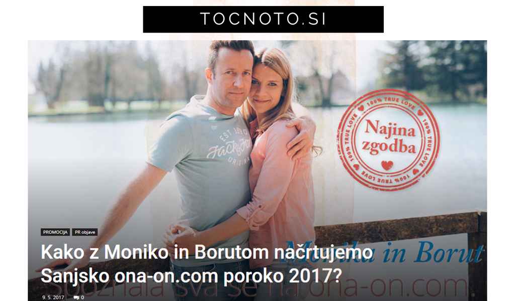 Sanjska poroka portala OnaOn